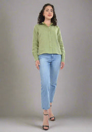 Cropped Linen Jacket Laundered for Extra Comfort