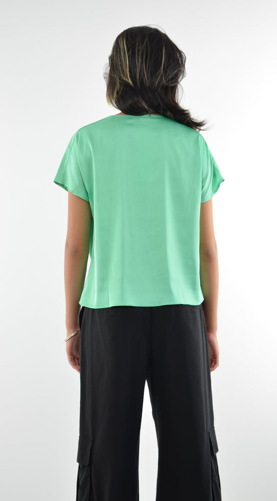 Tara Drape Neck Short Sleeve Blouse