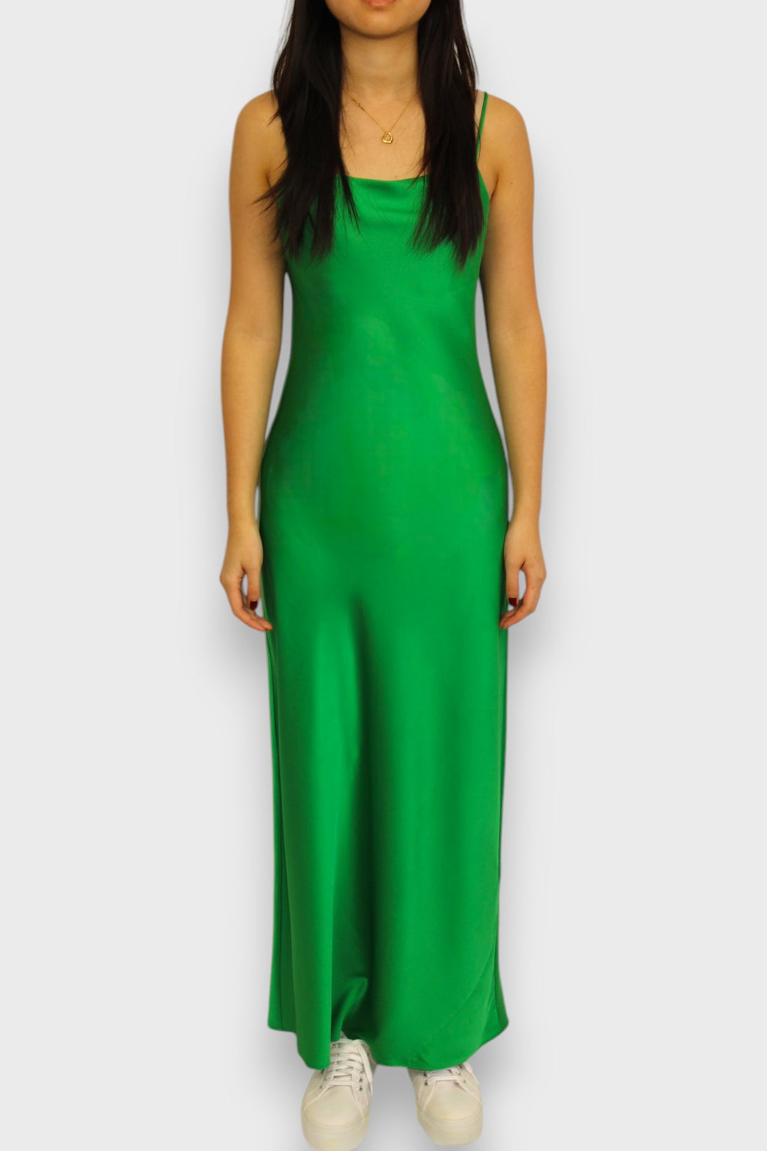 Spaghetti Strap Satin Maxi Dress