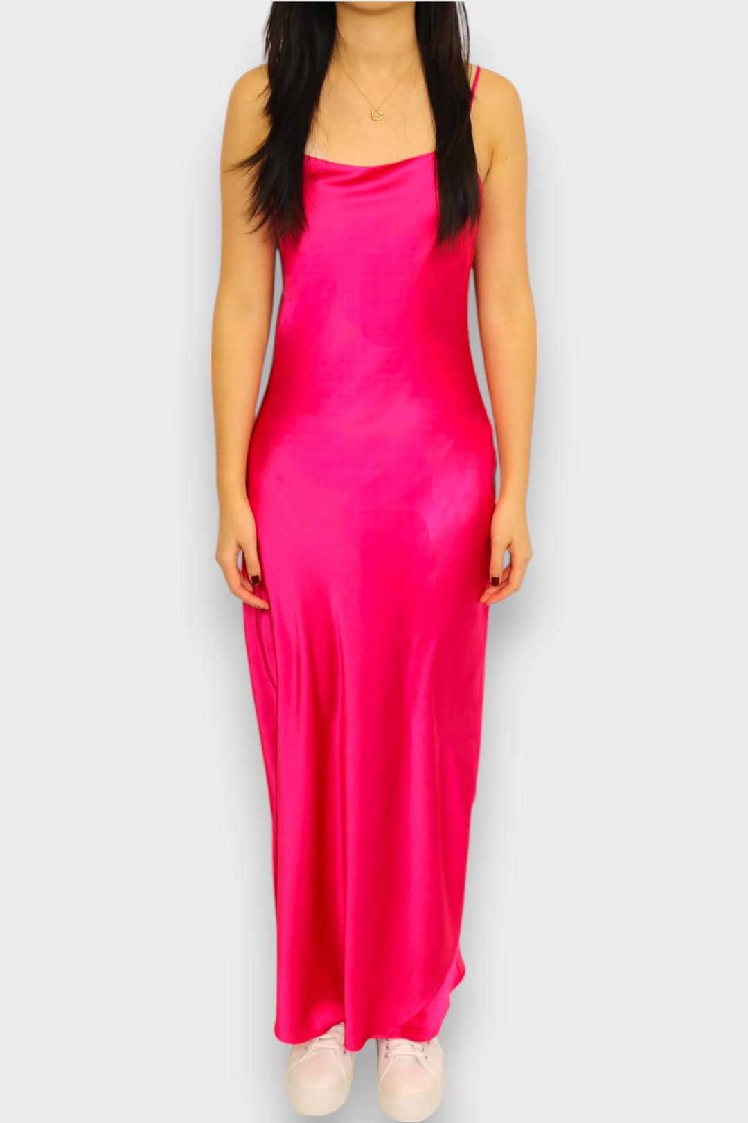 Spaghetti Strap Satin Maxi Dress