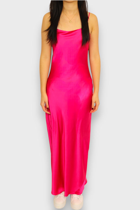 Spaghetti Strap Satin Maxi Dress