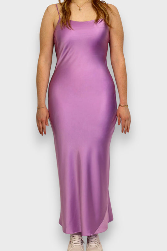 Spaghetti Strap Satin Maxi Dress