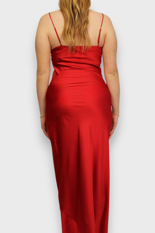 Spaghetti Strap Satin Maxi Dress