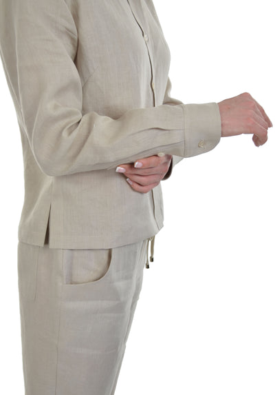 Cropped Linen Jacket Laundered for Extra Comfort