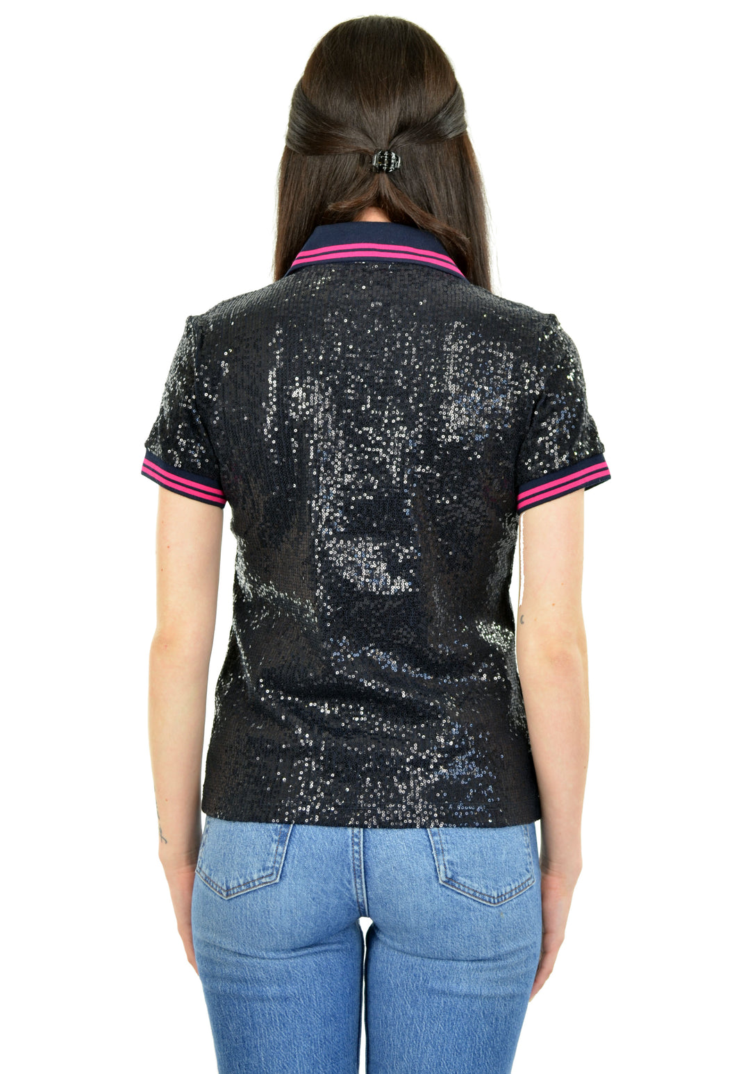 Aina Sequin Short Sleeve Polo T-Shirt