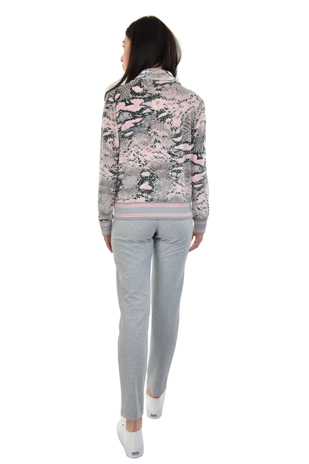 Marolli Priya Velour Python Print Jacket with French Terry Pant