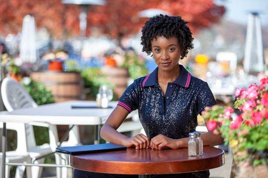 Aina Sequin Short Sleeve Polo T-Shirt